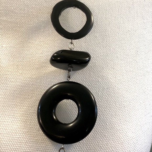 Chicos Black and Turquoise stone 21 inch necklace with silver accents. - Picture 4 of 12